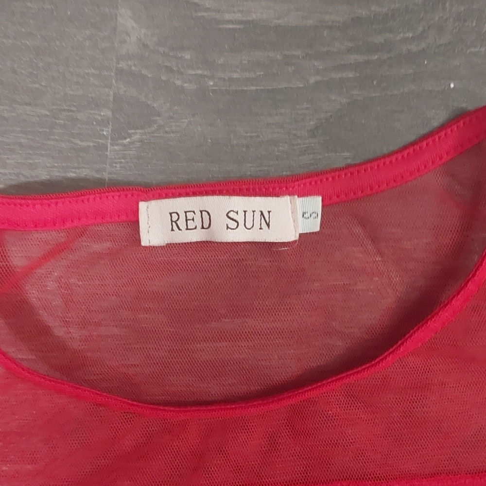 Red Sun Sheer Red Top